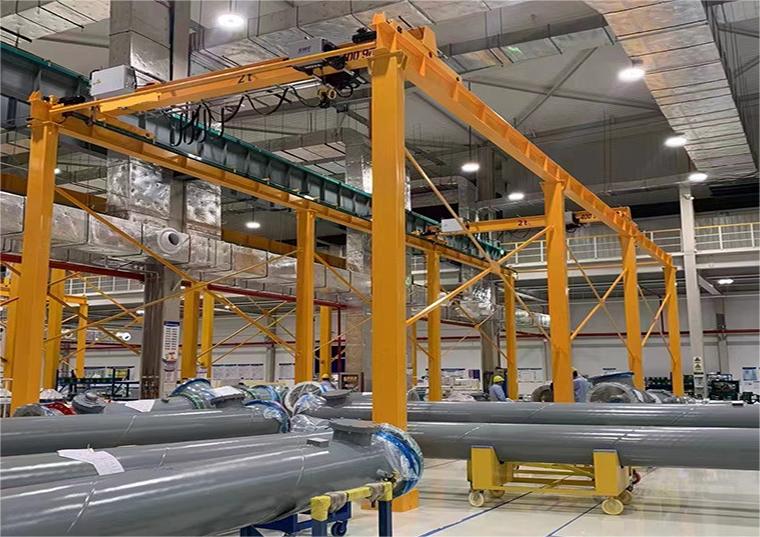 free standing workstation overhead crane