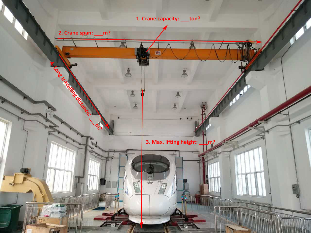 top running overhead crane